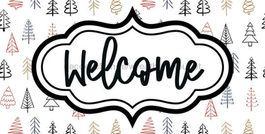 Christmas Welcome Sign Dco-00662 For Wreath 6X12 Metal